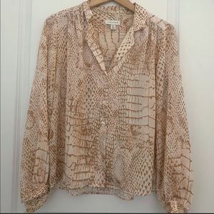 Topshop satin snake skin shirt